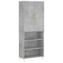 Aparador alto madera contrachapada gris hormigón 69,5x34x180 cm de vidaXL, Aparadores - Ref: Foro24-3196063, Precio: 131,07 €...