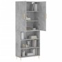 Aparador alto madera contrachapada gris hormigón 69,5x34x180 cm de vidaXL, Aparadores - Ref: Foro24-3196063, Precio: 131,07 €...