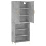 Aparador alto madera contrachapada gris hormigón 69,5x34x180 cm de vidaXL, Aparadores - Ref: Foro24-3196063, Precio: 131,07 €...