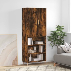 Aparador alto madera contrachapada roble ahumado 69,5x34x180 cm de vidaXL, Aparadores - Ref: Foro24-3196064, Precio: 114,99 €...