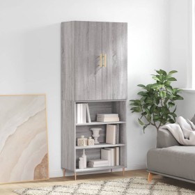 Tall gray Sonoma plywood sideboard 69.5x34x180 cm by vidaXL, Sideboards - Ref: Foro24-3196065, Price: 127,22 €, Discount: %