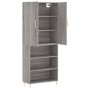 Aparador alto madera contrachapada gris sonoma 69,5x34x180 cm de vidaXL, Aparadores - Ref: Foro24-3196065, Precio: 127,22 €, ...