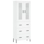 Aparador alto madera contrachapada blanco 69,5x34x180 cm de vidaXL, Aparadores - Ref: Foro24-3198409, Precio: 200,19 €, Descu...