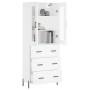 Aparador alto madera contrachapada blanco 69,5x34x180 cm de vidaXL, Aparadores - Ref: Foro24-3198409, Precio: 200,19 €, Descu...