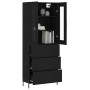 Tall black plywood sideboard 69.5x34x180 cm by vidaXL, Sideboards - Ref: Foro24-3198410, Price: 192,99 €, Discount: %