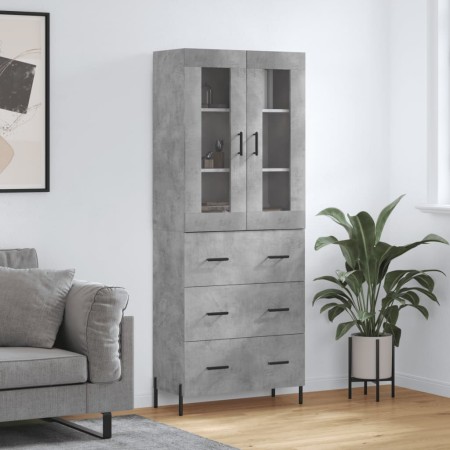 Concrete gray plywood tall sideboard 69.5x34x180 cm by vidaXL, Sideboards - Ref: Foro24-3198413, Price: 193,14 €, Discount: %