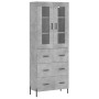 Aparador alto madera contrachapada gris hormigón 69,5x34x180 cm de vidaXL, Aparadores - Ref: Foro24-3198413, Precio: 193,14 €...