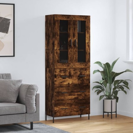 Aparador alto madera contrachapada roble ahumado 69,5x34x180 cm de vidaXL, Aparadores - Ref: Foro24-3198414, Precio: 187,96 €...