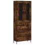 Aparador alto madera contrachapada roble ahumado 69,5x34x180 cm de vidaXL, Aparadores - Ref: Foro24-3198414, Precio: 187,96 €...