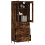 Aparador alto madera contrachapada roble ahumado 69,5x34x180 cm de vidaXL, Aparadores - Ref: Foro24-3198414, Precio: 187,96 €...