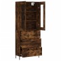 Aparador alto madera contrachapada roble ahumado 69,5x34x180 cm de vidaXL, Aparadores - Ref: Foro24-3198414, Precio: 187,96 €...