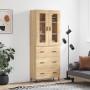 Tall plywood oak-colored highboard 69.5x34x180 cm by vidaXL, Sideboards - Ref: Foro24-3198420, Price: 200,69 €, Discount: %