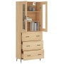 Aparador alto madera contrachapada color roble 69,5x34x180 cm de vidaXL, Aparadores - Ref: Foro24-3198420, Precio: 200,69 €, ...