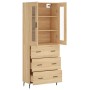 Aparador alto madera contrachapada color roble 69,5x34x180 cm de vidaXL, Aparadores - Ref: Foro24-3198420, Precio: 200,69 €, ...