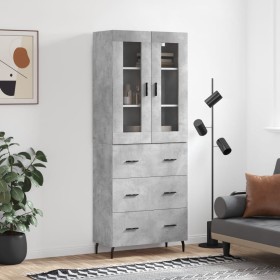 Concrete gray plywood tall sideboard 69.5x34x180 cm by vidaXL, Sideboards - Ref: Foro24-3198421, Price: 171,67 €, Discount: %