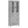 Aparador alto madera contrachapada gris hormigón 69,5x34x180 cm de vidaXL, Aparadores - Ref: Foro24-3198421, Precio: 177,99 €...