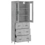 Aparador alto madera contrachapada gris hormigón 69,5x34x180 cm de vidaXL, Aparadores - Ref: Foro24-3198421, Precio: 177,99 €...