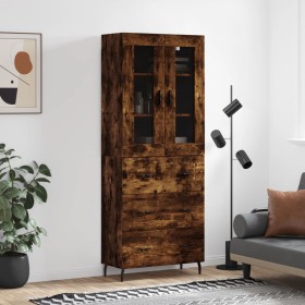 Tall smoked oak plywood highboard 69.5x34x180 cm by vidaXL, Sideboards - Ref: Foro24-3198422, Price: 177,99 €, Discount: %