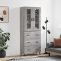 Aparador alto madera contrachapada gris sonoma 69,5x34x180 cm de vidaXL, Aparadores - Ref: Foro24-3198423, Precio: 185,11 €, ...