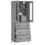 Aparador alto madera contrachapada gris sonoma 69,5x34x180 cm de vidaXL, Aparadores - Ref: Foro24-3198423, Precio: 184,02 €, ...