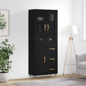 Aparador alto madera contrachapada negro 69,5x34x180 cm de vidaXL, Aparadores - Ref: Foro24-3198450, Precio: 187,01 €, Descue...