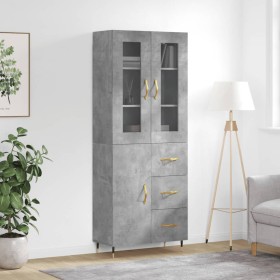 Concrete gray plywood tall sideboard 69.5x34x180 cm by vidaXL, Sideboards - Ref: Foro24-3198453, Price: 171,99 €, Discount: %