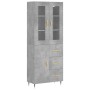 Aparador alto madera contrachapada gris hormigón 69,5x34x180 cm de vidaXL, Aparadores - Ref: Foro24-3198453, Precio: 172,52 €...