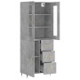 Aparador alto madera contrachapada gris hormigón 69,5x34x180 cm de vidaXL, Aparadores - Ref: Foro24-3198453, Precio: 172,52 €...