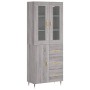 Tall gray Sonoma plywood sideboard 69.5x34x180 cm by vidaXL, Sideboards - Ref: Foro24-3198455, Price: 177,49 €, Discount: %