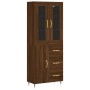 Aparador alto madera contrachapada marrón roble 69,5x34x180 cm de vidaXL, Aparadores - Ref: Foro24-3198456, Precio: 171,24 €,...