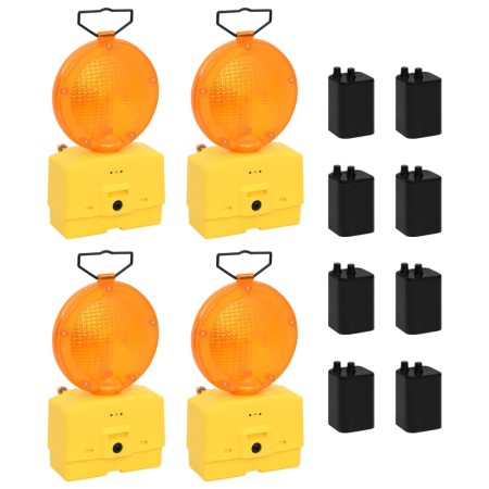 Construction site lights 4 pcs with batteries 18x8x37 cm by vidaXL, Warning and protection signs - Ref: Foro24-150984, Price:...