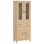 Aparador alto madera contrachapada color roble 69,5x34x180 cm de vidaXL, Aparadores - Ref: Foro24-3198548, Precio: 159,99 €, ...