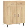 Aparador alto madera contrachapada color roble 69,5x34x180 cm de vidaXL, Aparadores - Ref: Foro24-3198548, Precio: 159,99 €, ...