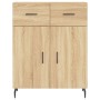 Aparador alto madera contrachapada color roble 69,5x34x180 cm de vidaXL, Aparadores - Ref: Foro24-3198548, Precio: 159,99 €, ...