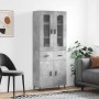 Tall plywood gray concrete sideboard 69.5x34x180 cm by vidaXL, Sideboards - Ref: Foro24-3198549, Price: 168,40 €, Discount: %