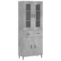 Aparador alto madera contrachapada gris hormigón 69,5x34x180 cm de vidaXL, Aparadores - Ref: Foro24-3198549, Precio: 168,40 €...