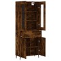 Aparador alto madera contrachapada roble ahumado 69,5x34x180 cm de vidaXL, Aparadores - Ref: Foro24-3198550, Precio: 167,40 €...