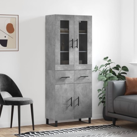 Concrete gray plywood tall sideboard 69.5x34x180 cm by vidaXL, Sideboards - Ref: Foro24-3198557, Price: 194,45 €, Discount: %