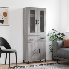 Aparador alto madera contrachapada gris sonoma 69,5x34x180 cm de vidaXL, Aparadores - Ref: Foro24-3198559, Precio: 197,62 €, ...