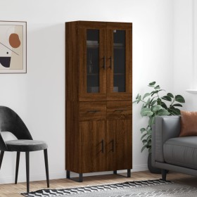 Tall oak brown plywood sideboard 69.5x34x180 cm by vidaXL, Sideboards - Ref: Foro24-3198560, Price: 188,86 €, Discount: %