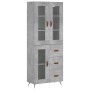 Aparador alto madera contrachapada gris hormigón 69,5x34x180 cm de vidaXL, Aparadores - Ref: Foro24-3198573, Precio: 172,78 €...