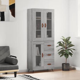 High sideboard sonoma gray plywood 69.5x34x180 cm by vidaXL, Sideboards - Ref: Foro24-3198575, Price: 172,99 €, Discount: %