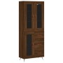 Aparador alto madera contrachapada marrón roble 69,5x34x180 cm de vidaXL, Aparadores - Ref: Foro24-3198576, Precio: 192,26 €,...