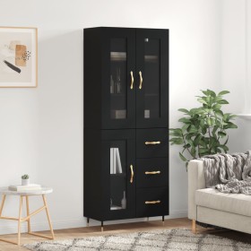 Tall black plywood sideboard 69.5x34x180 cm by vidaXL, Sideboards - Ref: Foro24-3198578, Price: 193,49 €, Discount: %