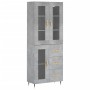 Aparador alto madera contrachapada gris hormigón 69,5x34x180 cm de vidaXL, Aparadores - Ref: Foro24-3198581, Precio: 172,50 €...