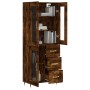 Tall smoked oak plywood sideboard 69.5x34x180 cm by vidaXL, Sideboards - Ref: Foro24-3198582, Price: 176,31 €, Discount: %