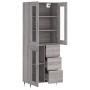 Aparador alto madera contrachapada gris sonoma 69,5x34x180 cm de vidaXL, Aparadores - Ref: Foro24-3198583, Precio: 177,37 €, ...