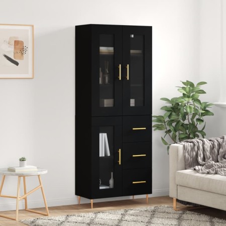 Tall black plywood sideboard 69.5x34x180 cm by vidaXL, Sideboards - Ref: Foro24-3198586, Price: 172,34 €, Discount: %