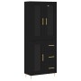 Aparador alto madera contrachapada negro 69,5x34x180 cm de vidaXL, Aparadores - Ref: Foro24-3198586, Precio: 172,34 €, Descue...