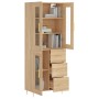 Aparador alto madera contrachapada color roble 69,5x34x180 cm de vidaXL, Aparadores - Ref: Foro24-3198588, Precio: 166,96 €, ...